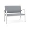 Lesro Newport 2 Seat Tandem Seating Metal Frame No Center Arms, Silver, RS Fog Upholstery NP1501 - alternate 1